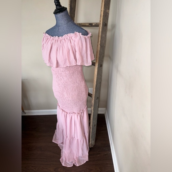 Simplee NWT Smocked Ruffle Hem Off Shoulder Boho Dress Size XL - Picture 3 of 7